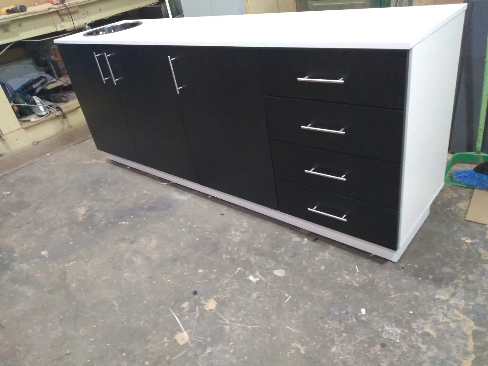 Mueble Bajo 1.20m – Triple Puerta y Bacha – Combinado