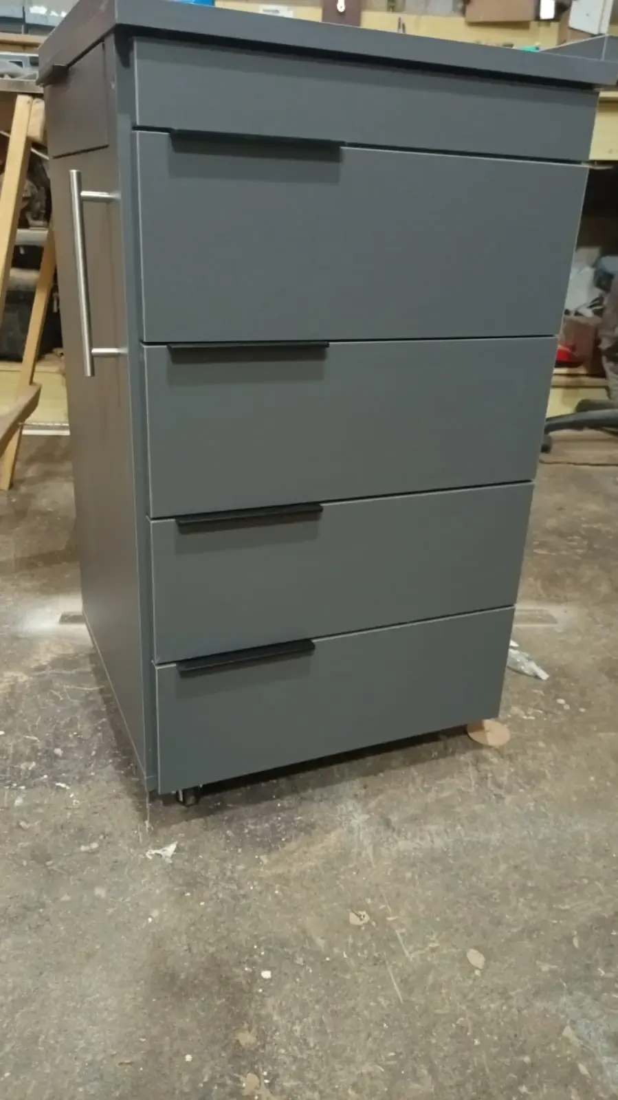 Mueble Rodante 45x45x80cm – Cajones con Guías Comunes – Gris