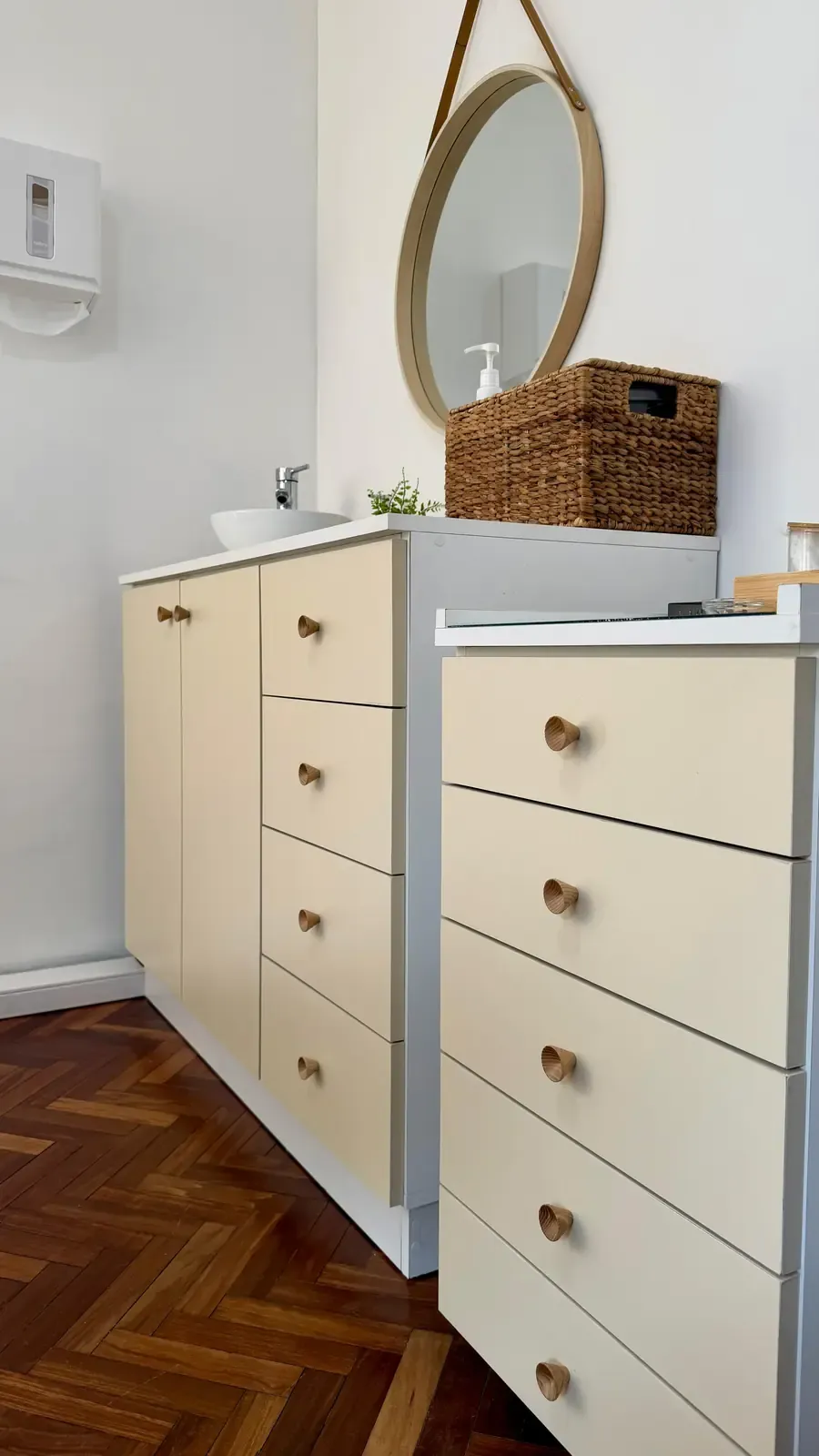 Mueble Bajo 1,20m – Puertas y Cajones – Almendra
