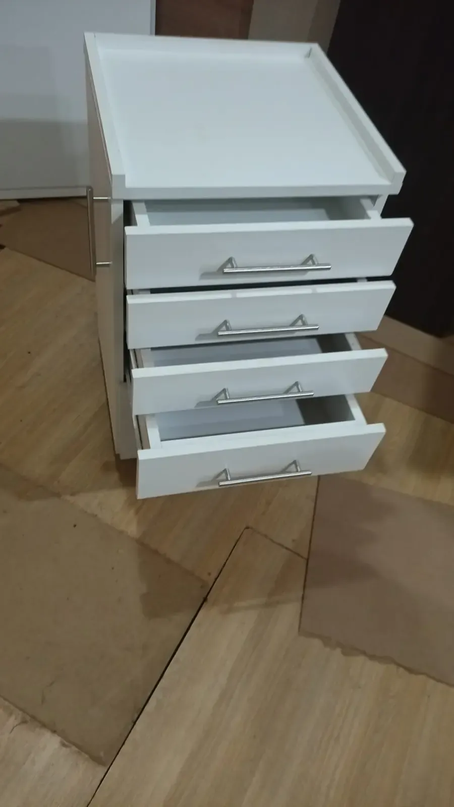 Cajonera 80cm – 4 Cajones con Guías Comunes – Blanco