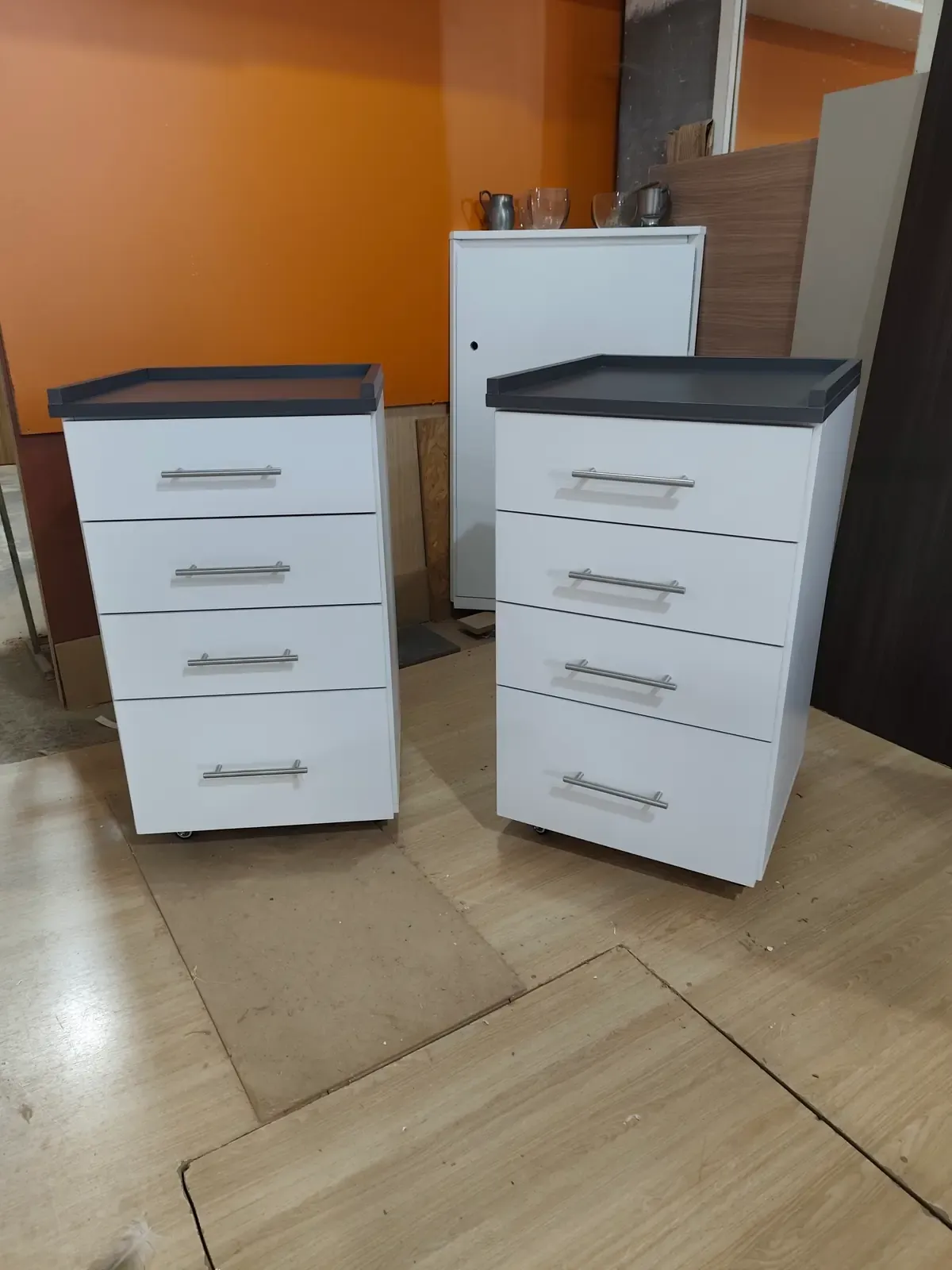 Cajonera Rodante 45x45x80cm – Cajones con Guías Comunes – Gris